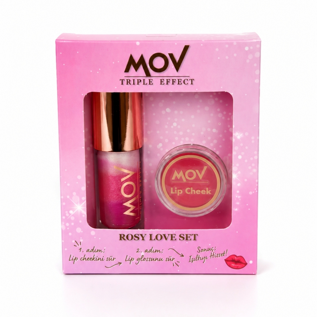 Mov Rosy Love Lip Gloss + Allık